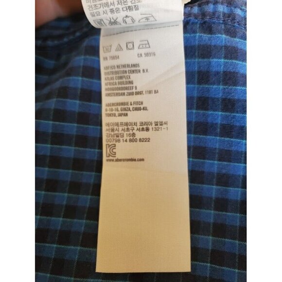 Hollister Mens Blue Plaid Button-Up Shirt Size S 100% Cotton Long Sleeve Casual - Picture 5 of 7